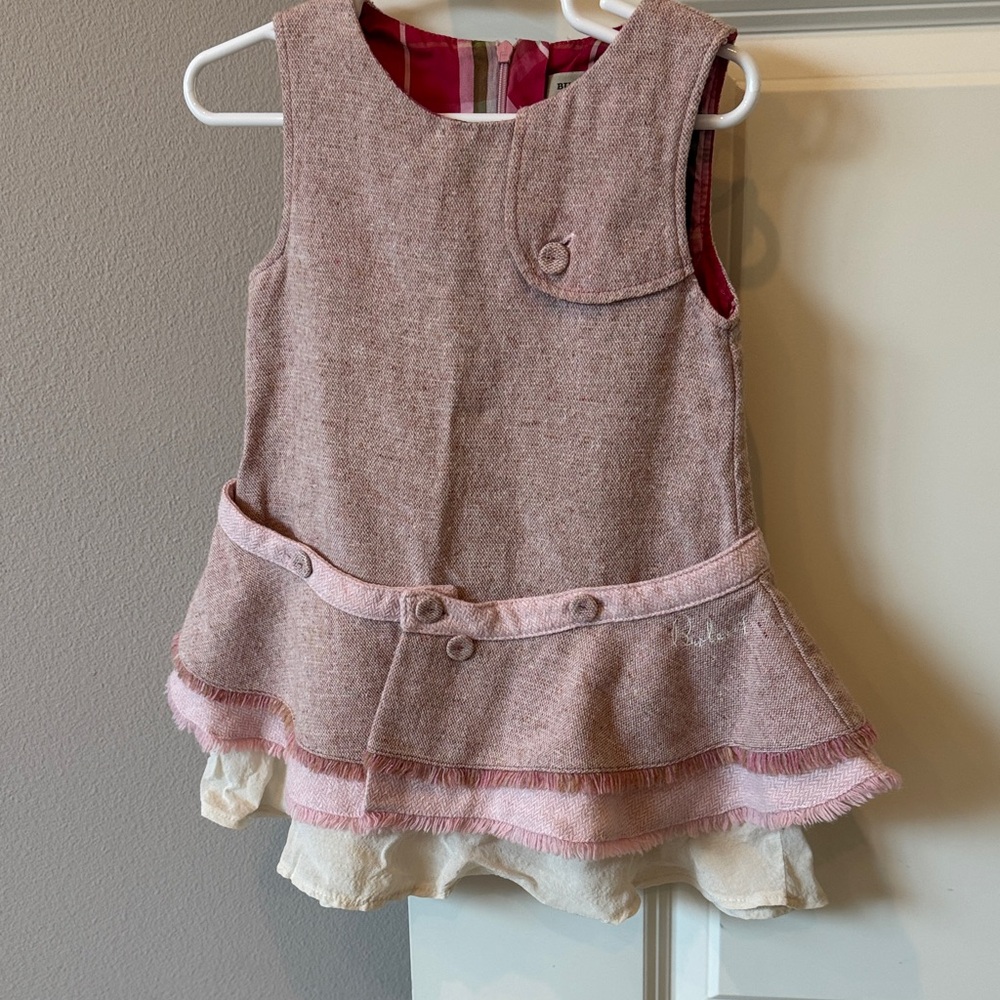 Burberry Pink and Cream Plaid Dress